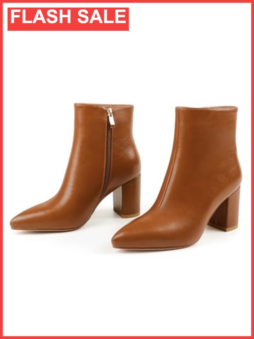 JOY IN LOVE Women's Ankle Boots Chunky Block Heel Pointed Toe Booties